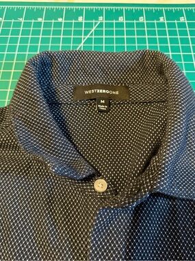 Westzeroone Men’s Black Patterned Polo Shirt - M